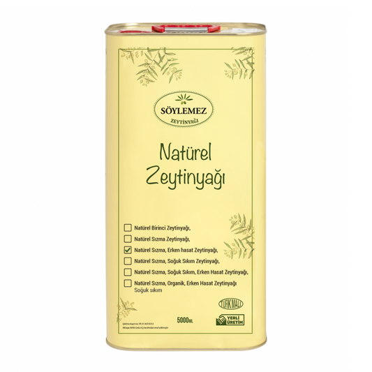 Natürel Sızma, Soğuk Sıkım, Erken Hasat Zeytinyağı 5 LT